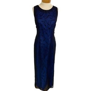 Jessica Howard Petite 14 Blue/Black Lined Dress